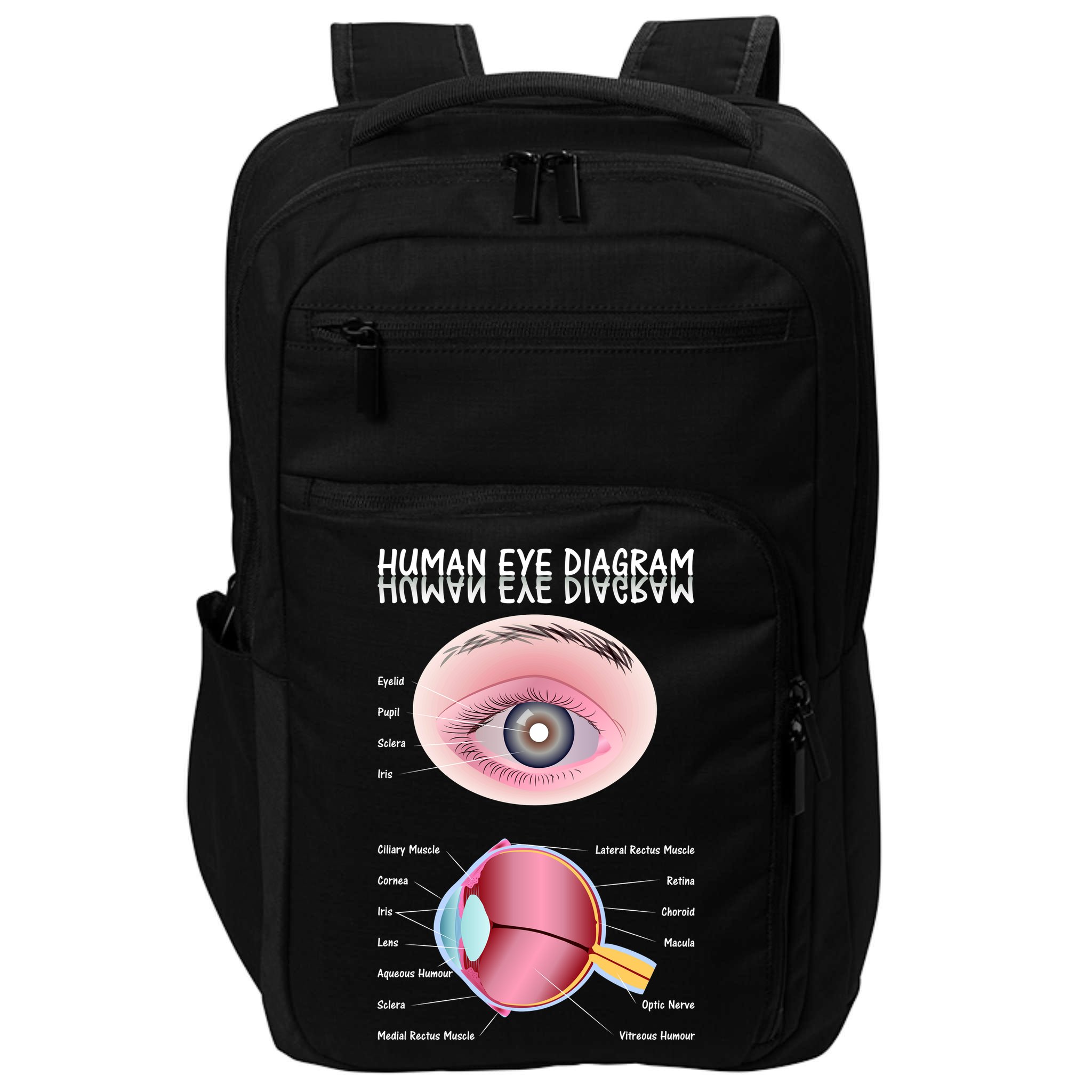 Human Eye Diagram Impact Tech Backpack