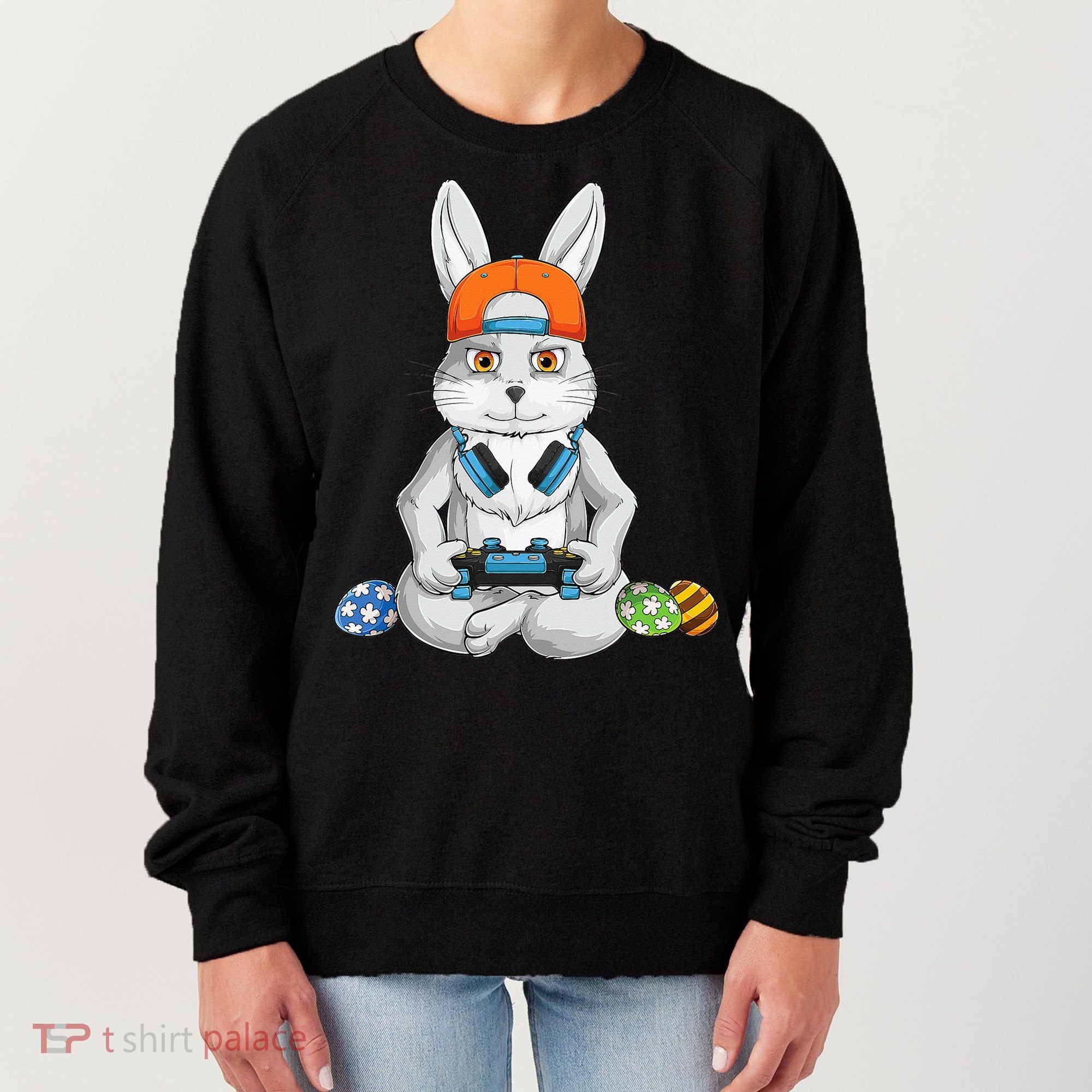 Happy Easter Day Bunny Egg Funny Gamer Women's Sweatshirt