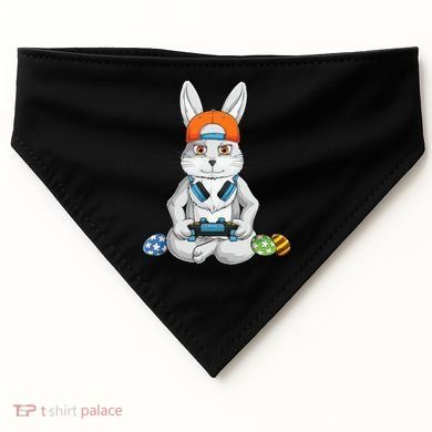 Happy Easter Day Bunny Egg Funny Gamer USA-Made Doggie Bandana