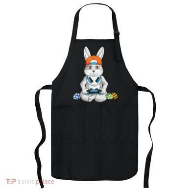 Happy Easter Day Bunny Egg Funny Gamer Apron