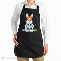 Happy Easter Day Bunny Egg Funny Gamer Apron thumb 2