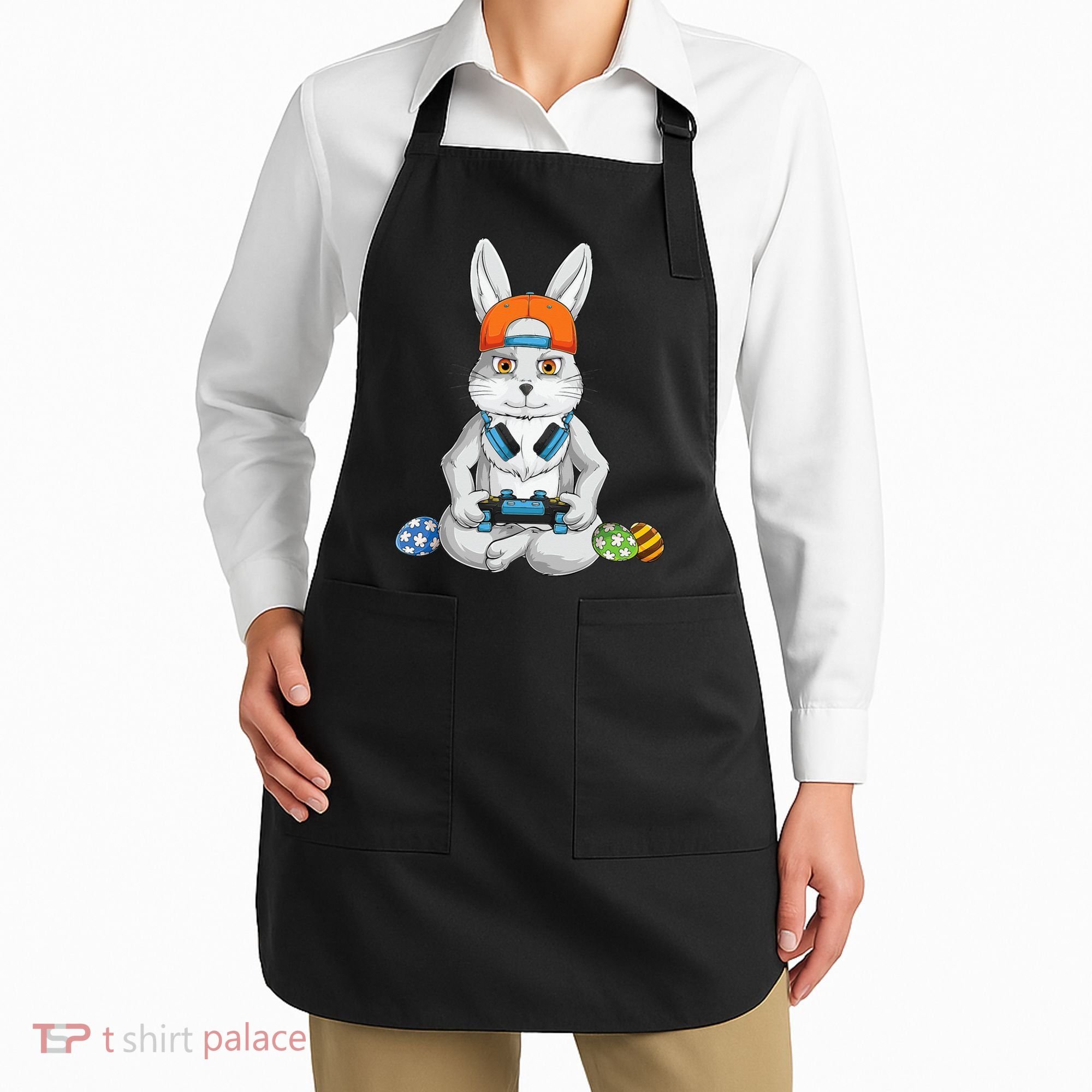 Happy Easter Day Bunny Egg Funny Gamer Apron