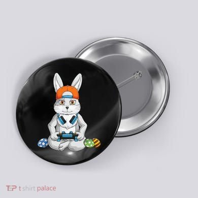 Happy Easter Day Bunny Egg Funny Gamer Button