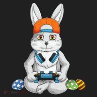 Happy Easter Day Bunny Egg Funny Gamer Beanie thumb 2