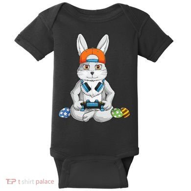 Happy Easter Day Bunny Egg Funny Gamer Baby Bodysuit