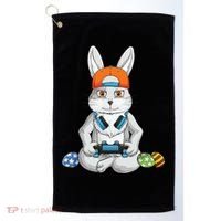Happy Easter Day Bunny Egg Funny Gamer Golf Towel thumb 0