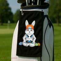 Happy Easter Day Bunny Egg Funny Gamer Golf Towel thumb 2