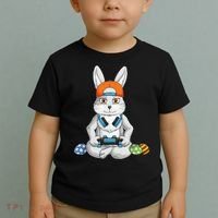 Happy Easter Day Bunny Egg Funny Gamer Toddler T-Shirt thumb 2