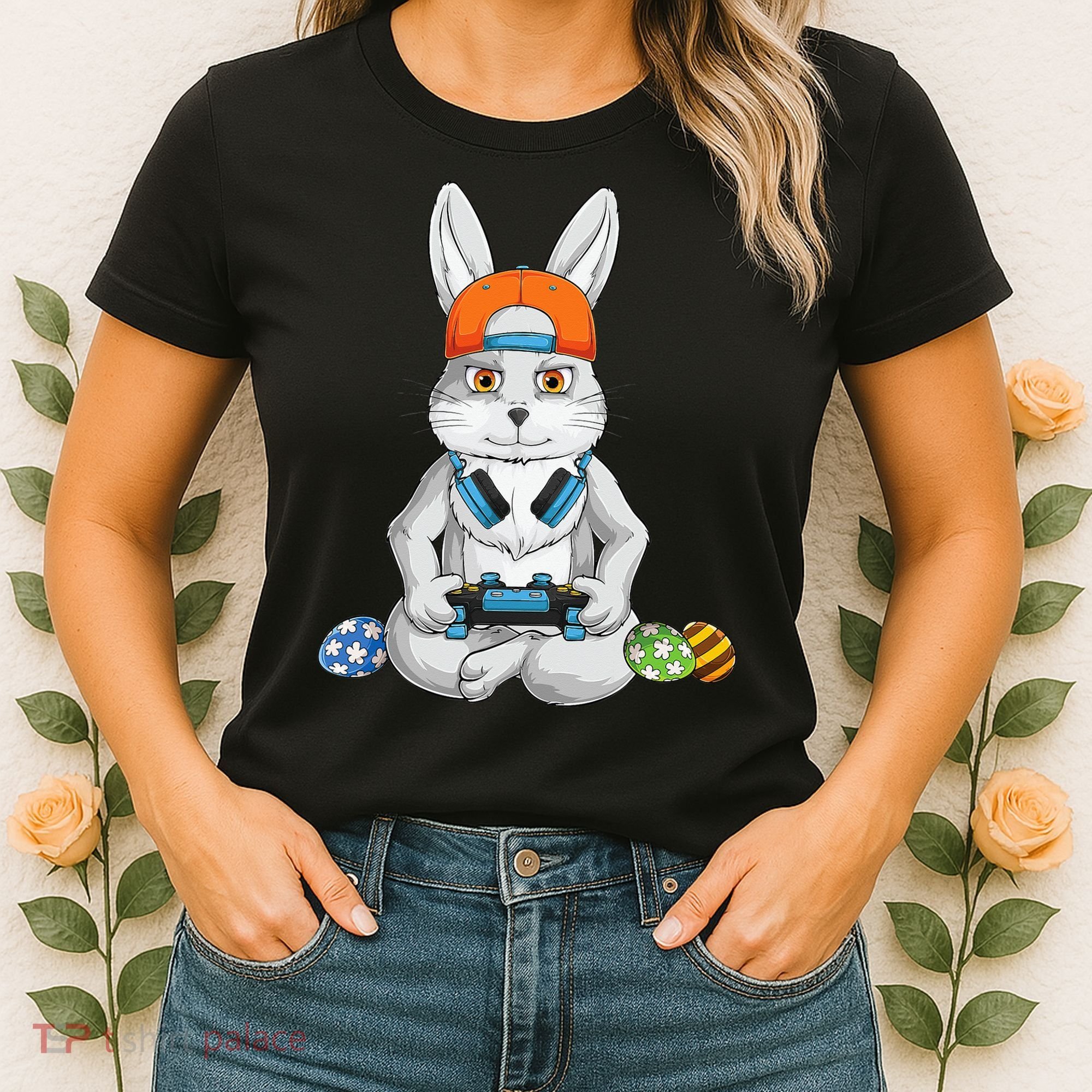 Happy Easter Day Bunny Egg Funny Gamer Women's T-Shirt