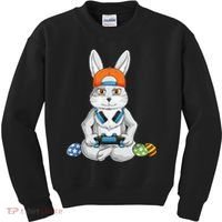 Happy Easter Day Bunny Egg Funny Gamer Kids Sweatshirt thumb 0