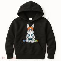 Happy Easter Day Bunny Egg Funny Gamer Kids Hoodie thumb 0