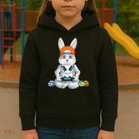 Happy Easter Day Bunny Egg Funny Gamer Kids Hoodie thumb 3