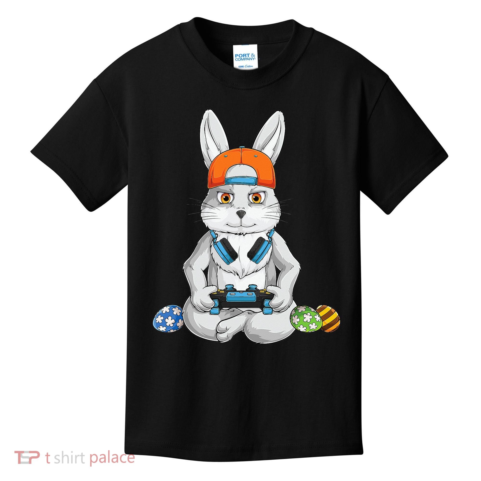 Happy Easter Day Bunny Egg Funny Gamer Kids T-Shirt