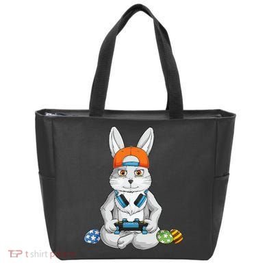 Happy Easter Day Bunny Egg Funny Gamer Tote Bag