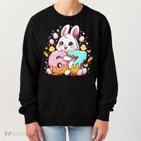 Happy Easter Day 67 Bunny Six Seven 6-7 Eggs Women's Sweatshirt thumb 0