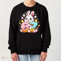 Happy Easter Day 67 Bunny Six Seven 6-7 Eggs Women's Sweatshirt thumb 0