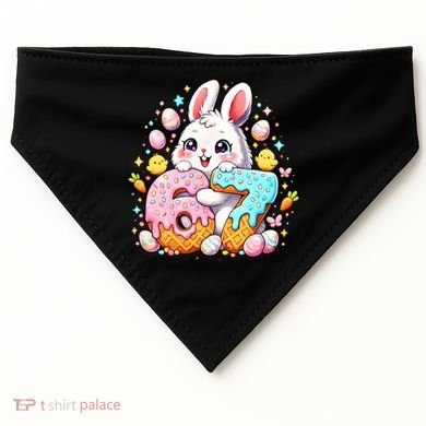 Happy Easter Day 67 Bunny Six Seven 6-7 Eggs USA-Made Doggie Bandana
