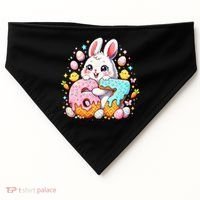 Happy Easter Day 67 Bunny Six Seven 6-7 Eggs USA-Made Doggie Bandana thumb 0