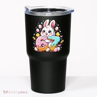 Happy Easter Day 67 Bunny Six Seven 6-7 Eggs Tumbler