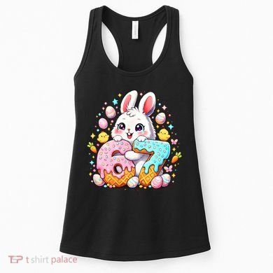 Happy Easter Day 67 Bunny Six Seven 6-7 Eggs Women's Tank Top