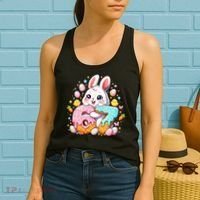 Happy Easter Day 67 Bunny Six Seven 6-7 Eggs Women's Tank Top thumb 2