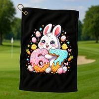Happy Easter Day 67 Bunny Six Seven 6-7 Eggs Golf Towel thumb 1