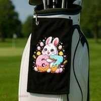 Happy Easter Day 67 Bunny Six Seven 6-7 Eggs Golf Towel thumb 2