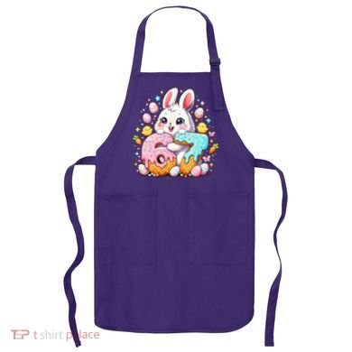 Happy Easter Day 67 Bunny Six Seven 6-7 Eggs Apron