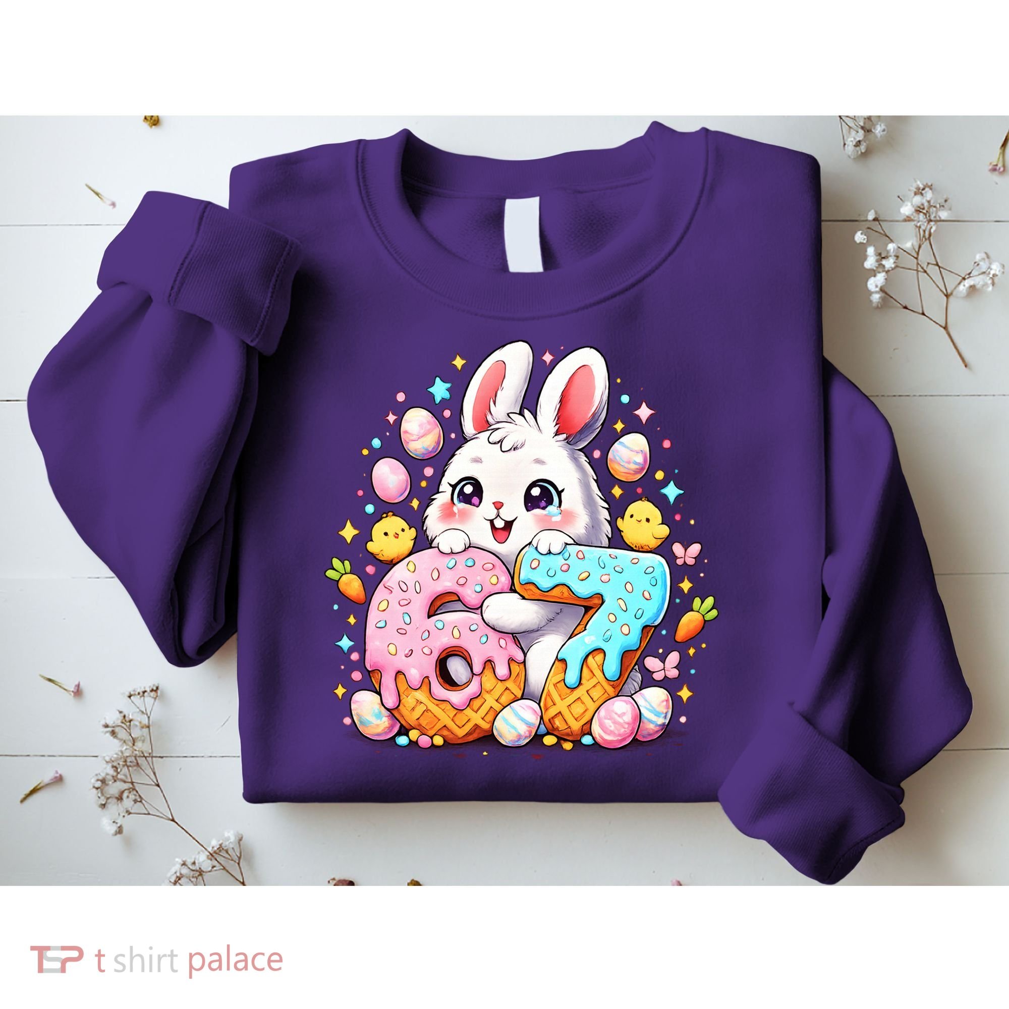 Happy Easter Day 67 Bunny Six Seven 6-7 Eggs Sweatshirt
