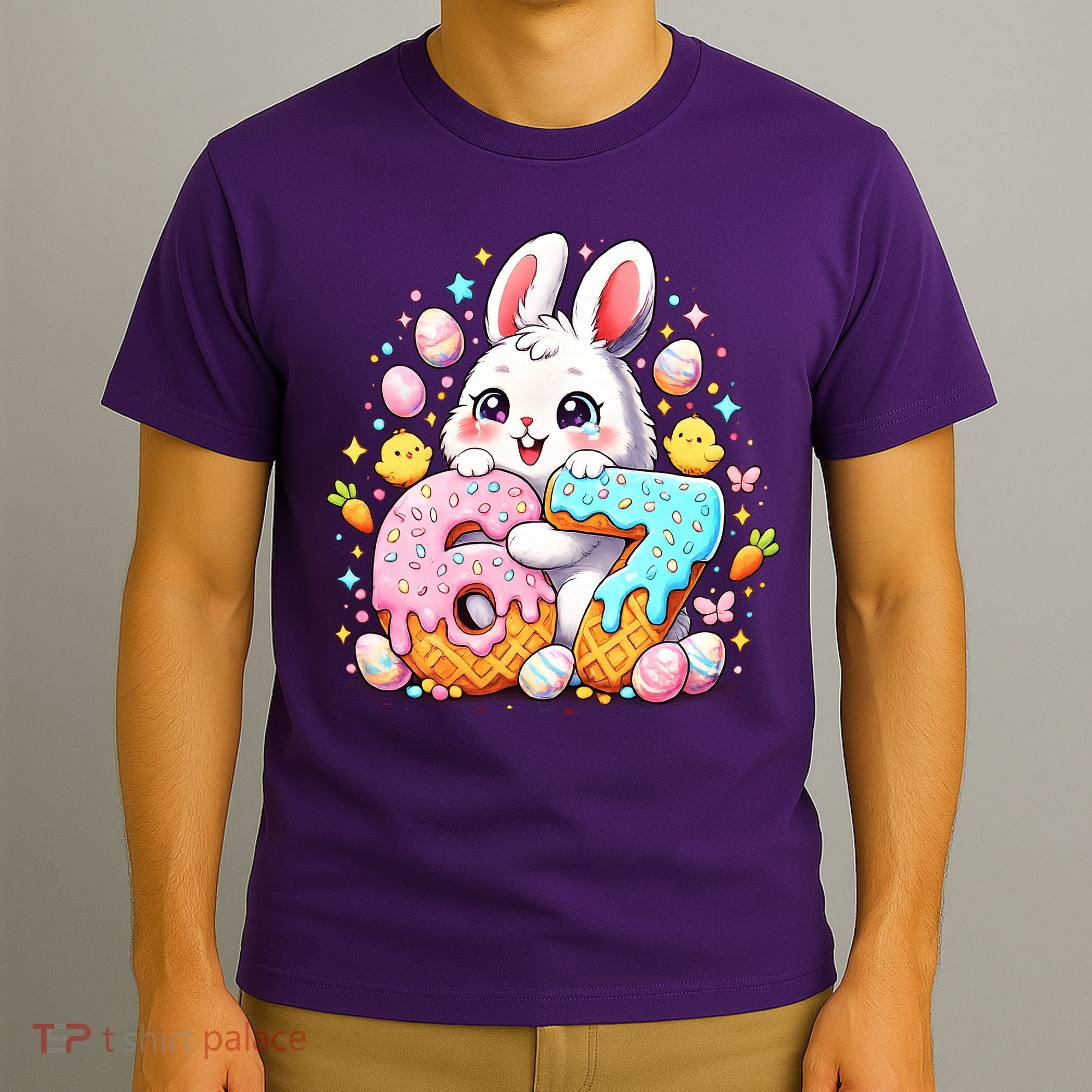 Happy Easter Day 67 Bunny Six Seven 6-7 Eggs T-Shirt