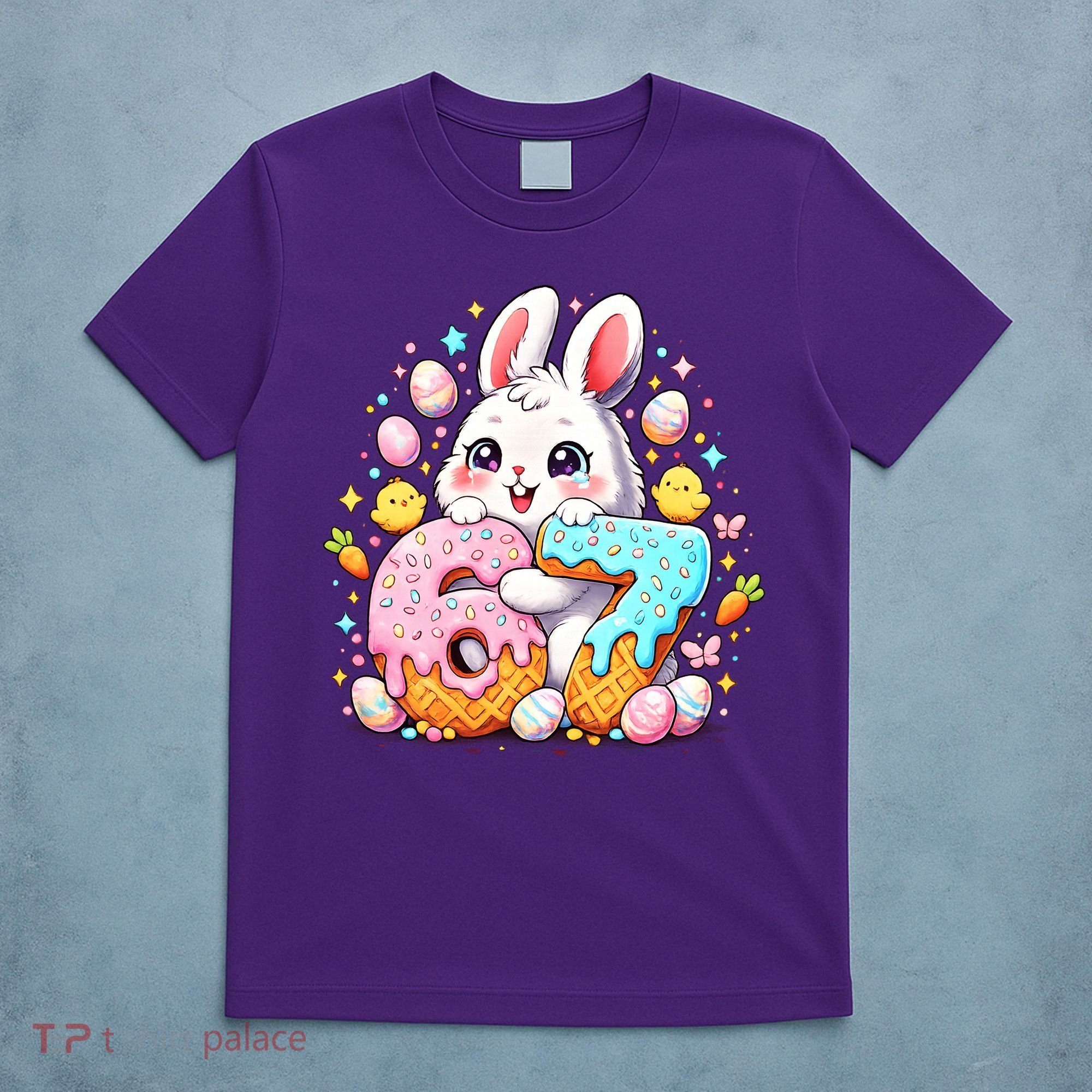 Happy Easter Day 67 Bunny Six Seven 6-7 Eggs T-Shirt