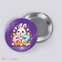 Happy Easter Day 67 Bunny Six Seven 6-7 Eggs Button thumb 0