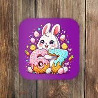 Happy Easter Day 67 Bunny Six Seven 6-7 Eggs Coaster thumb 0