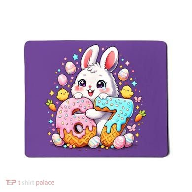 Happy Easter Day 67 Bunny Six Seven 6-7 Eggs Mousepad