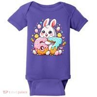 Happy Easter Day 67 Bunny Six Seven 6-7 Eggs Baby Bodysuit thumb 0