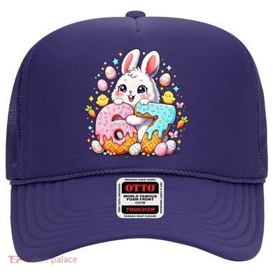 Happy Easter Day 67 Bunny Six Seven 6-7 Eggs Hat