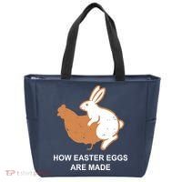 How Easter Eggs Are Made Funny Sarcastic Tote Bag thumb 0