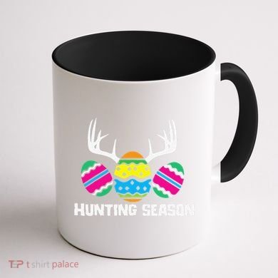 Hunting Eggs Easter Season Deer Antlers Hunter Fun Egg Hunt Coffee Mug back