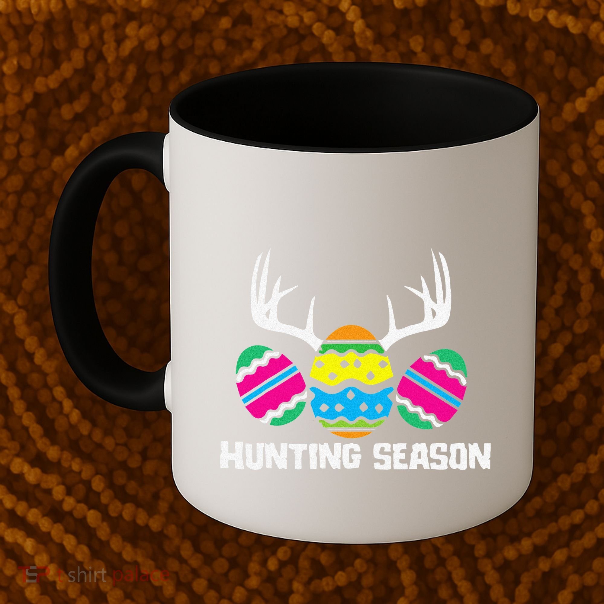 Hunting Eggs Easter Season Deer Antlers Hunter Fun Egg Hunt Coffee Mug