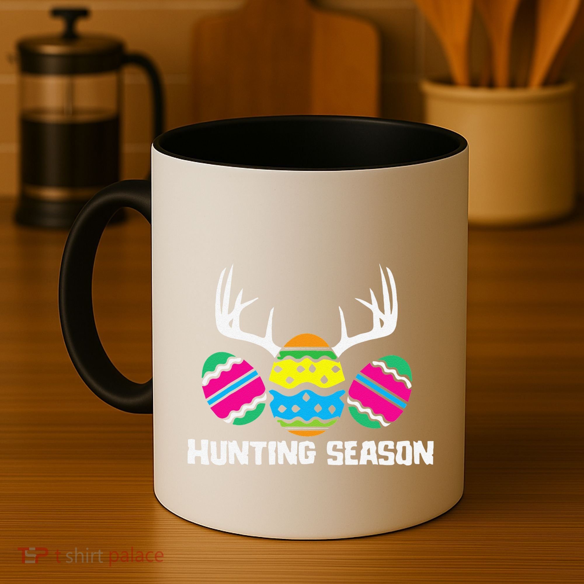 Hunting Eggs Easter Season Deer Antlers Hunter Fun Egg Hunt Coffee Mug