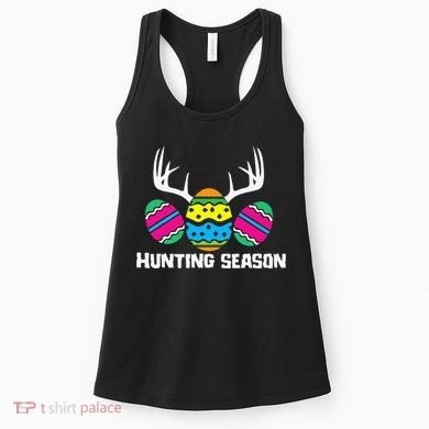 Hunting Eggs Easter Season Deer Antlers Hunter Fun Egg Hunt Women's Tank Top