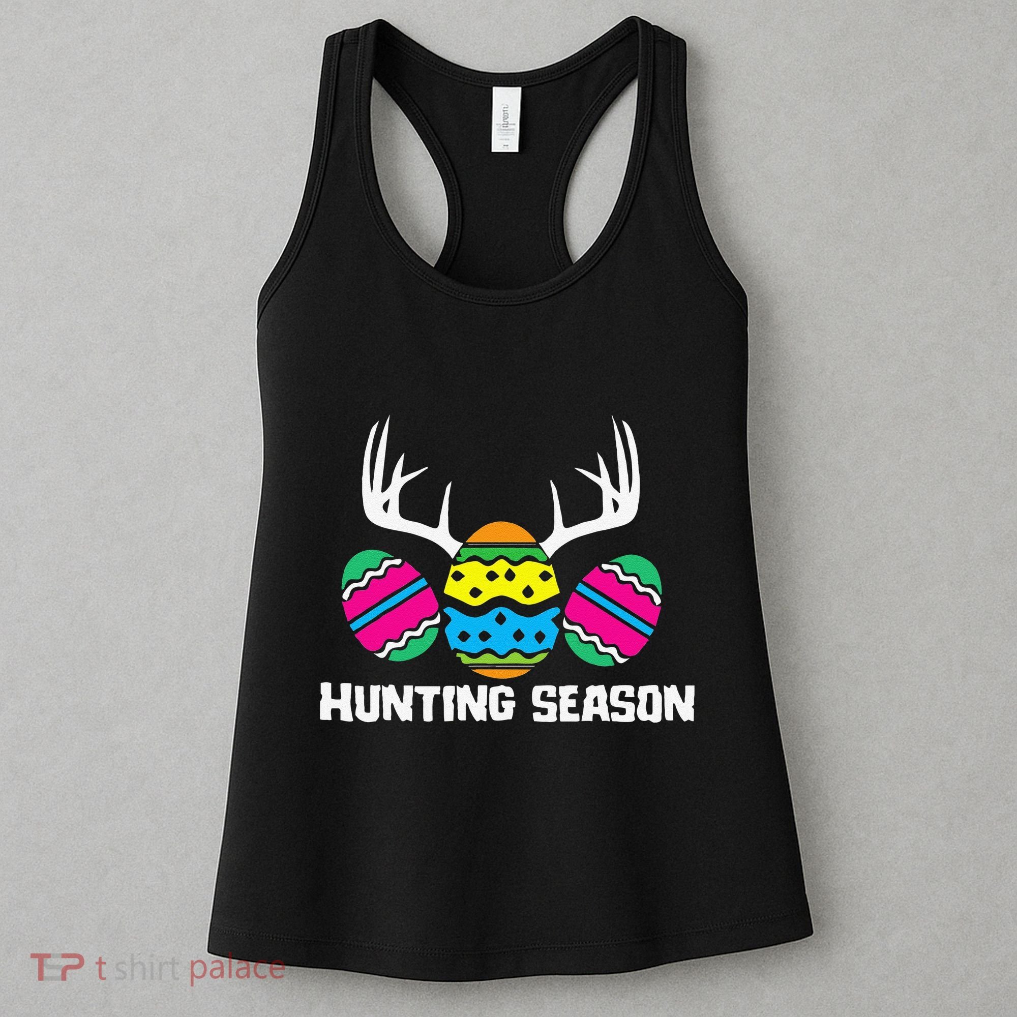 Hunting Eggs Easter Season Deer Antlers Hunter Fun Egg Hunt Women's Tank Top