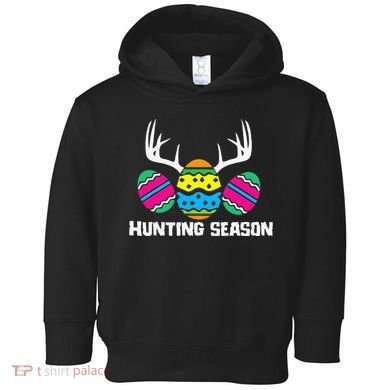 Hunting Eggs Easter Season Deer Antlers Hunter Fun Egg Hunt Toddler Hoodie