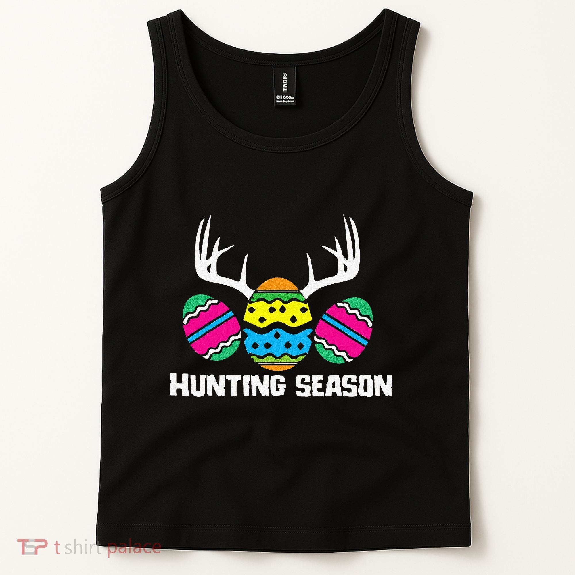 Hunting Eggs Easter Season Deer Antlers Hunter Fun Egg Hunt Tank Top