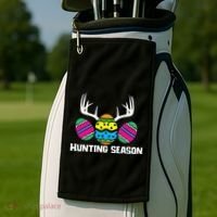 Hunting Eggs Easter Season Deer Antlers Hunter Fun Egg Hunt Golf Towel thumb 2