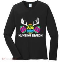 Hunting Eggs Easter Season Deer Antlers Hunter Fun Egg Hunt Women's Long Sleeve Shirt thumb 0