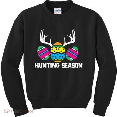 Hunting Eggs Easter Season Deer Antlers Hunter Fun Egg Hunt Kids Sweatshirt