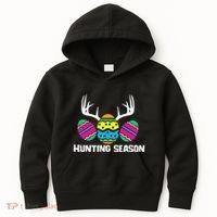 Hunting Eggs Easter Season Deer Antlers Hunter Fun Egg Hunt Kids Hoodie thumb 0