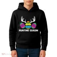 Hunting Eggs Easter Season Deer Antlers Hunter Fun Egg Hunt Kids Hoodie thumb 4