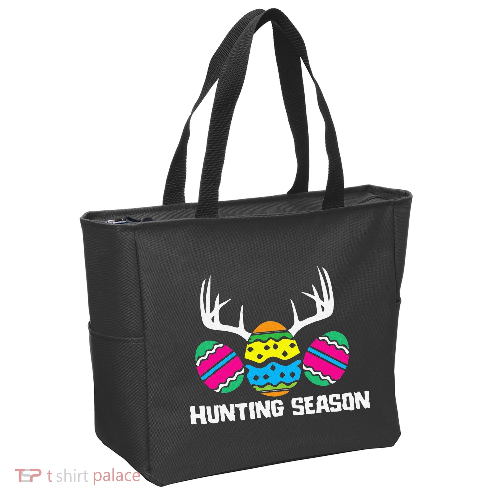 Hunting Eggs Easter Season Deer Antlers Hunter Fun Egg Hunt Tote Bag
